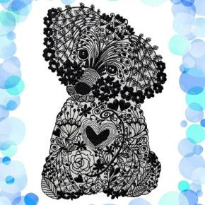 トイプードルのレース刺繍♪