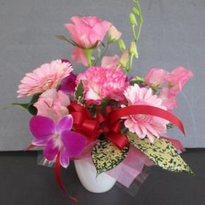 陶器の鉢を使ったアレンジメント♪