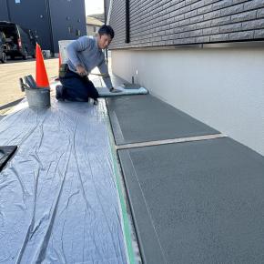 山口市 新築外構 ♪ 駐車場のコンクリートは刷毛引き仕上げ S-STYLE GARDEN