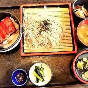 おきよめの湯 レストラン湯とり の「ざる蕎麦＋ミニうな丼セット」