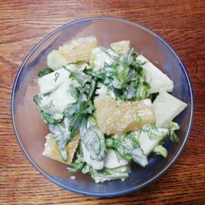 今日は、おせちの数の子を、ハヤトウリやシュンギクと和えてみました