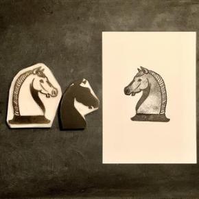 午年の消しゴムはんこ