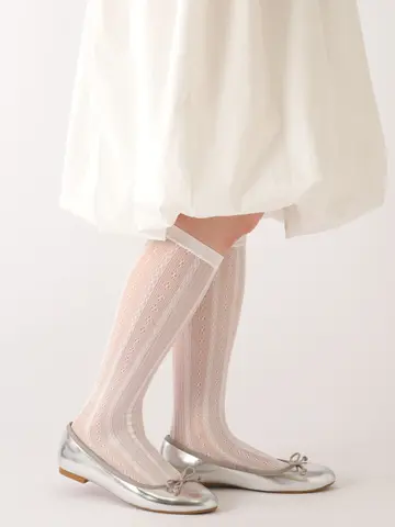 ラッセルストライプレースハイソックス