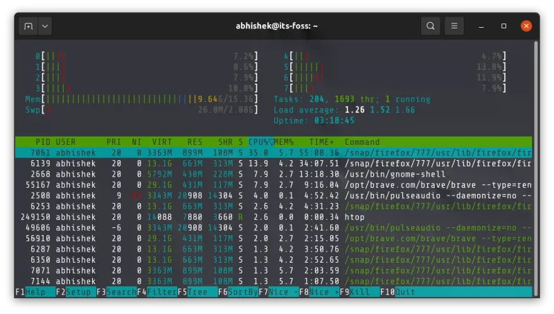 htop example