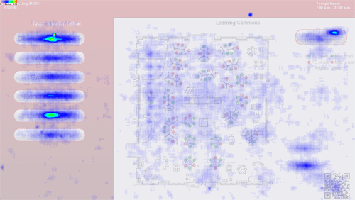Figure 10: Heatmap of all control-element touches between Jan. 20, 2011 and July 21, 2011