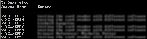 Sample results for new view command