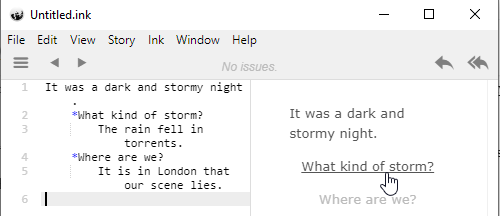 Inklewriter screenshot