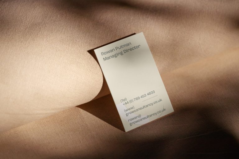 Grow Consultancy brand development business card design