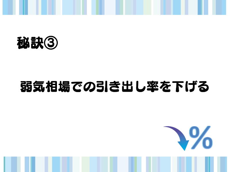 弱気相場での引き出し率を下げる
