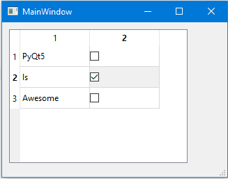 QTableWidget add QCheckBox