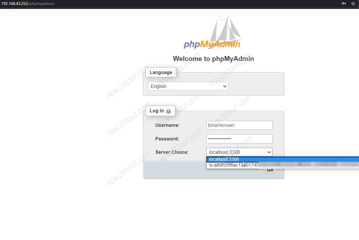 Run phpMyAdmin to access a remote database