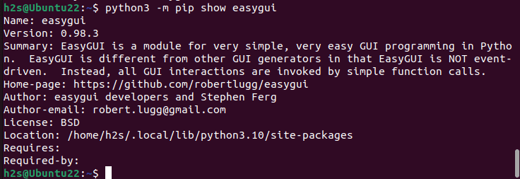 Confirm EasyGUI Installation