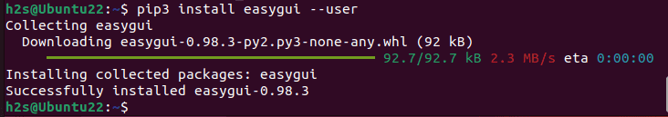 pip install easygui