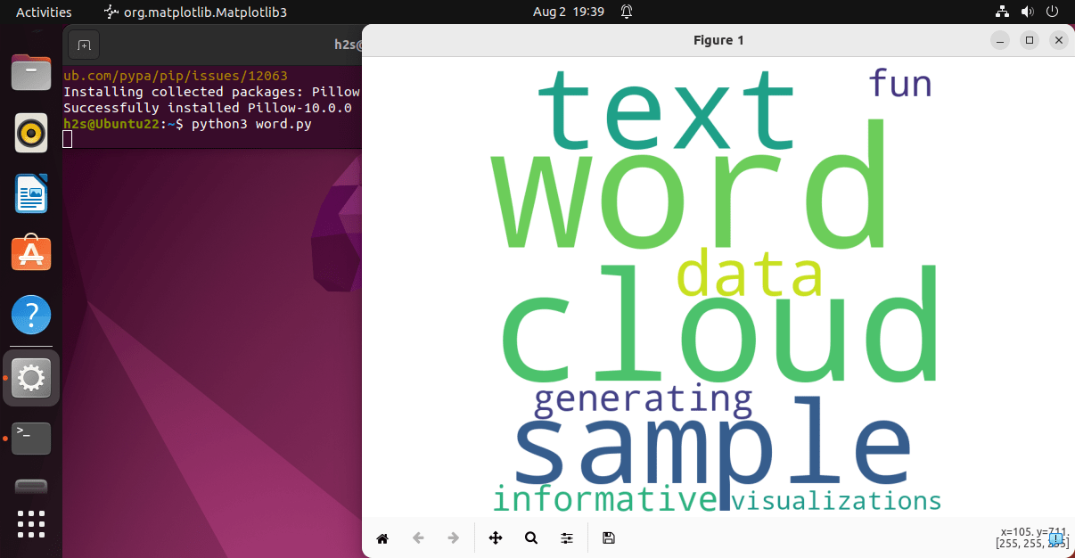 Create wordcloud PIP python