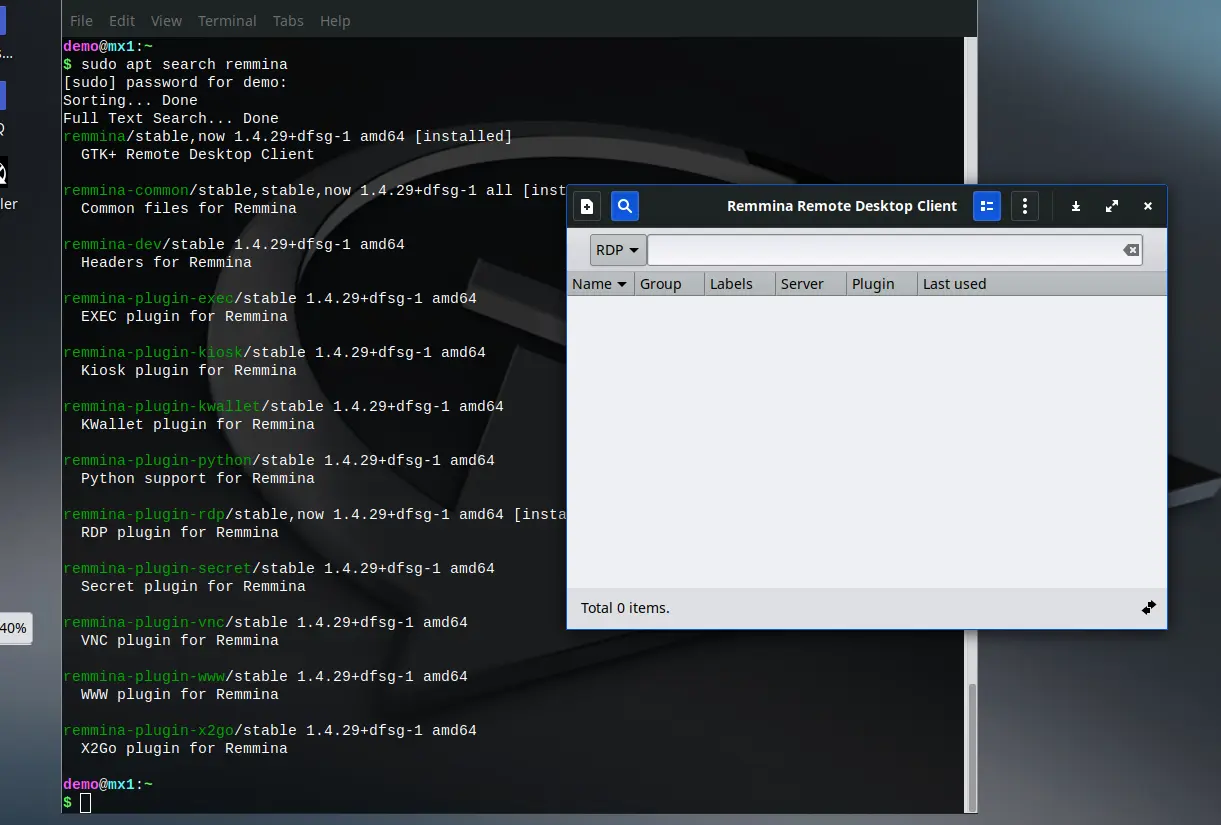Installing Plugins for Remmina