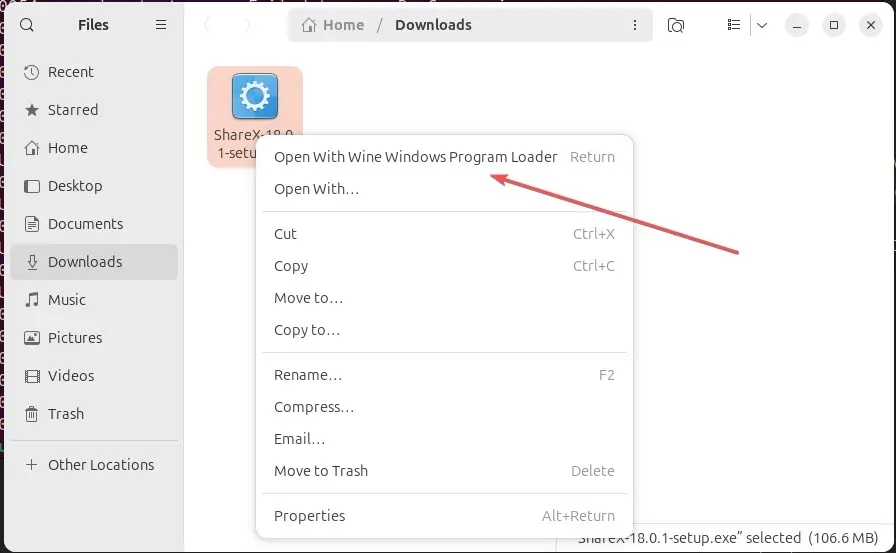 Install ShareX using Wine on Ubuntu