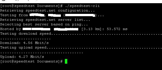 speedtest on Linux CLI