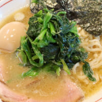 那覇・曙「麺処 みな家」の限定・鶏白湯塩らーめん 玉子付き ほうれん草増し