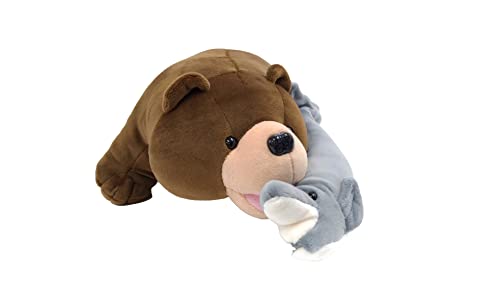 北海道限定ベア 木彫り熊風 鮭喰くまさんぬいぐるみ ソフトタイプ