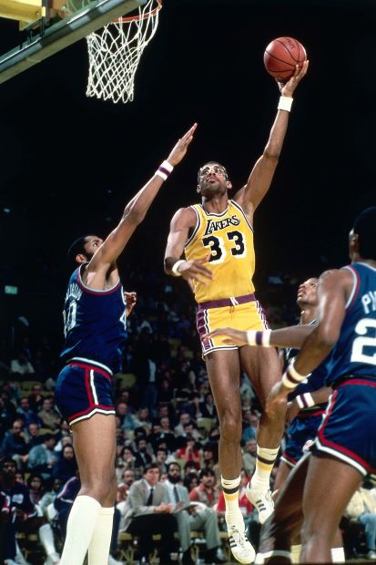 Kareem Abdul-Jabbar playing in the NBA