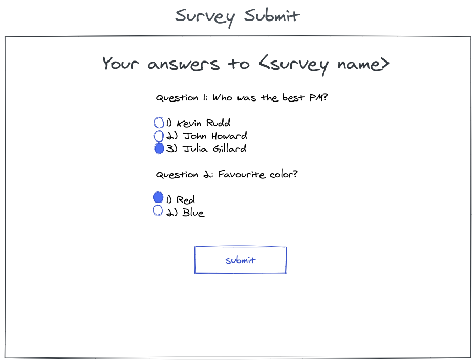 survey answering page