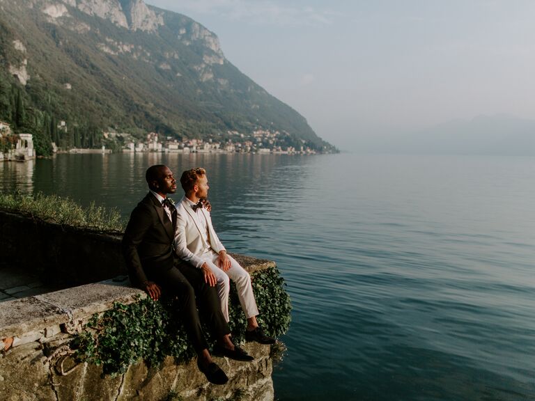 Romantic destination wedding in Varenna, Italy.