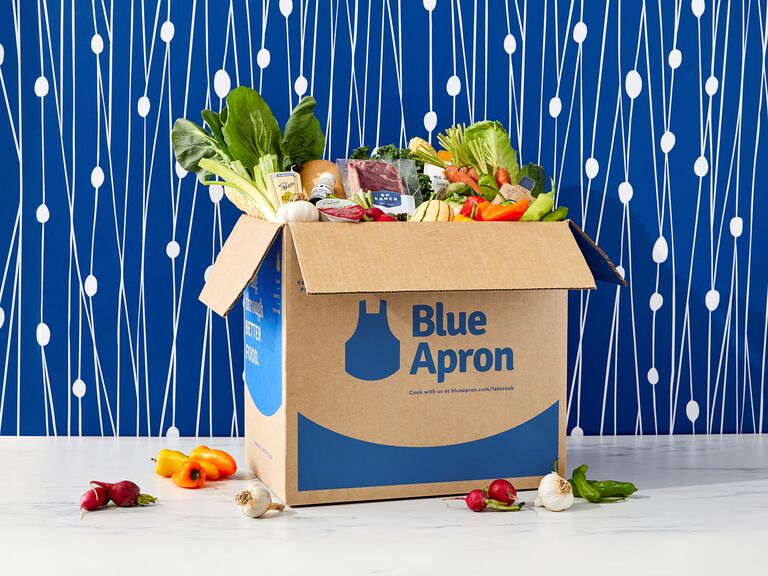 Blue Apron meal kit box gift idea for wedding registry. 