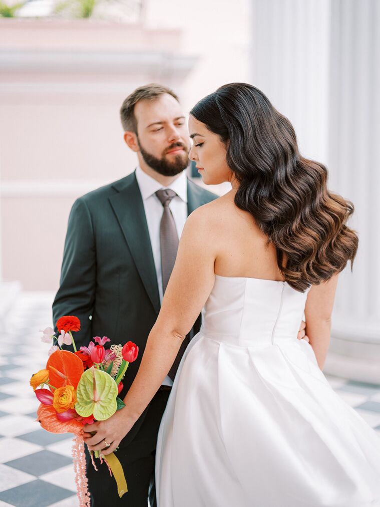 Hollywood waves wedding hair trend