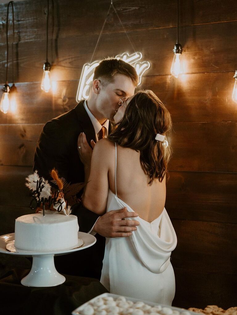 Clipped back wedding hairstyle