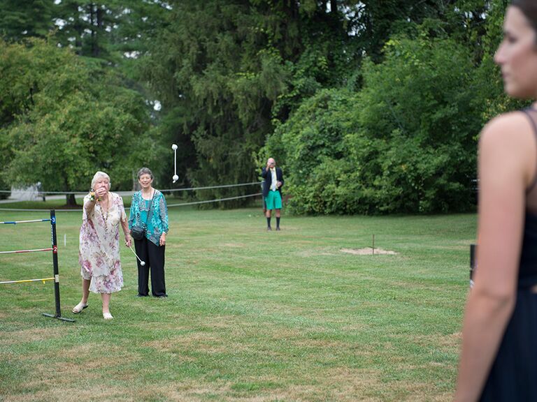 Ladder golf wedding lawn game