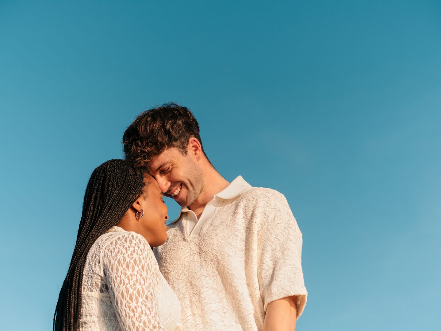 Couple smiling together