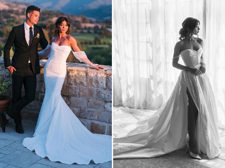 Sarah Hyland's two Vera Wang wedding dresses