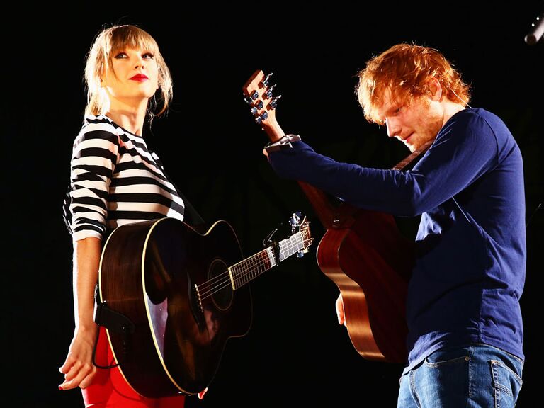 Taylor Swift and Ed Sheeran performing 