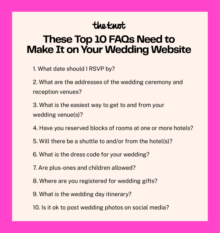 The top FAQs for your wedding website