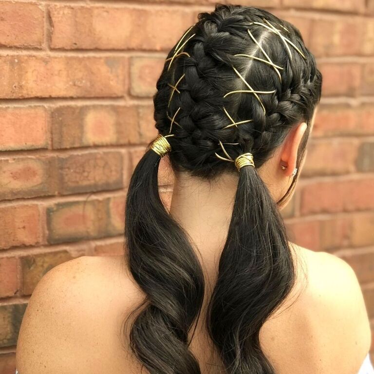 Shoelace-Inspired bridesmaid braid hairstyle