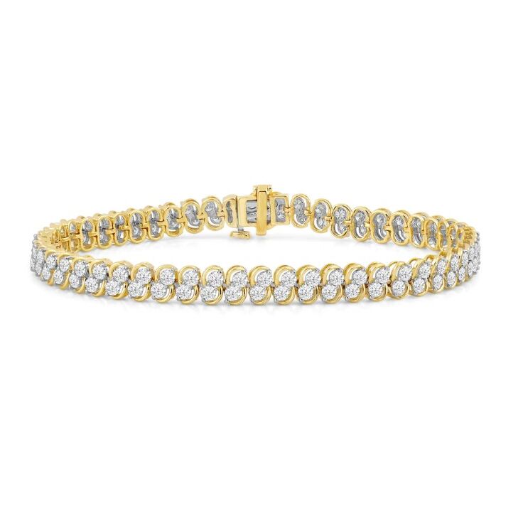 With Clarity gold diamond tennis bracelet