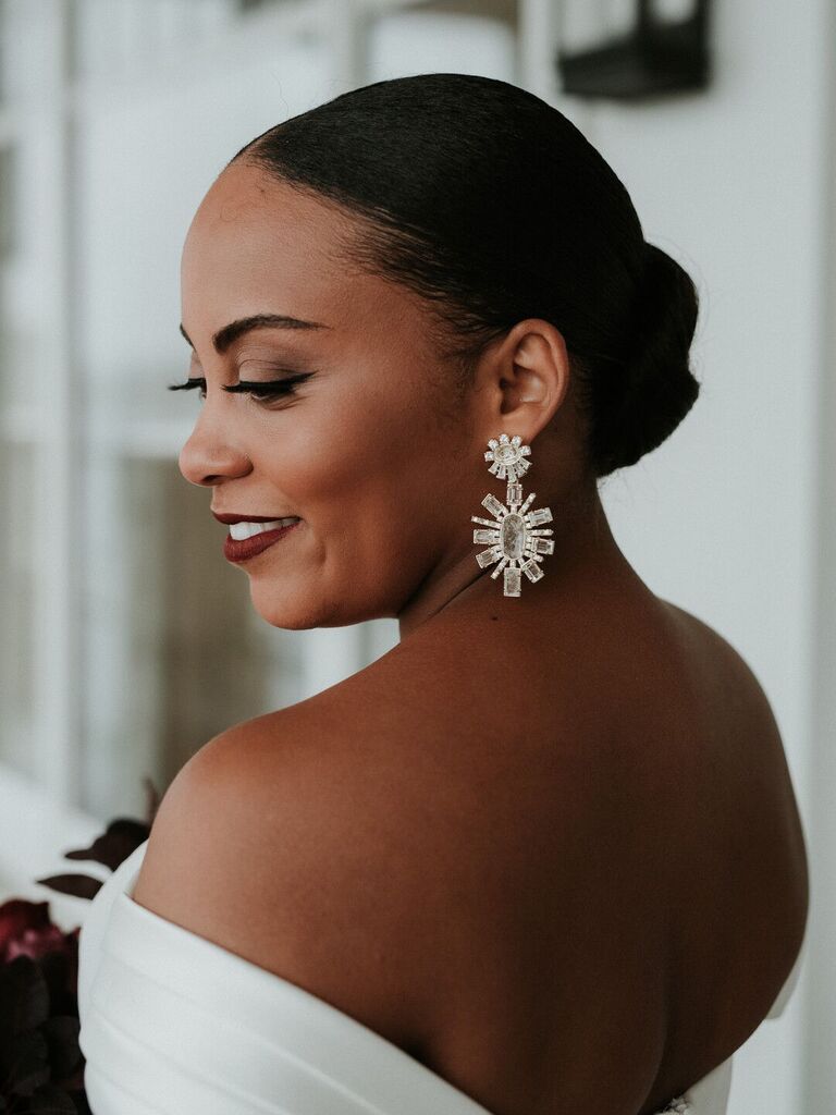 Sleek bun wedding hair trend