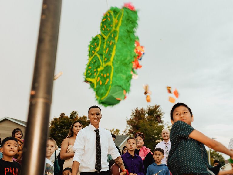 Piñata at wedding