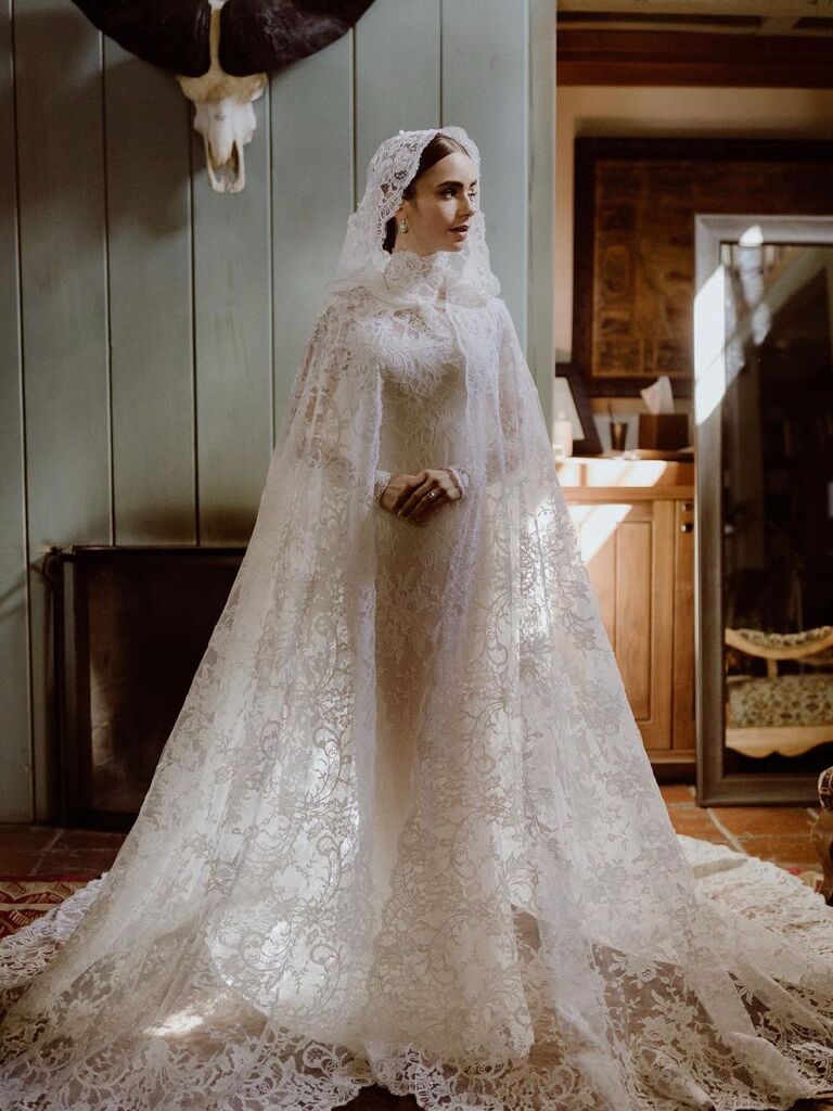 Lily Collins' wedding dress