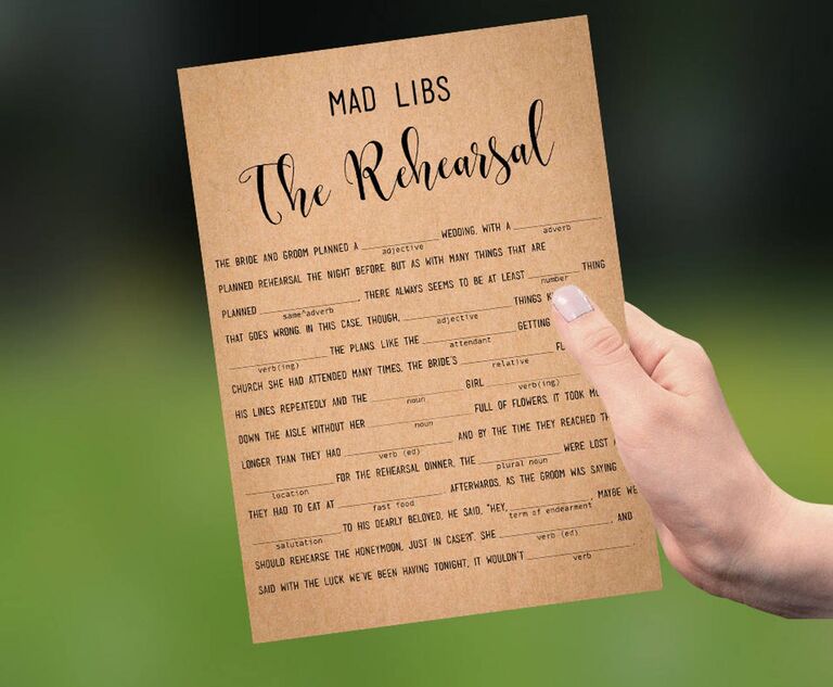 The Rehearsal Wedding Mad Libs Template