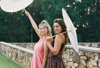 Wedding guests with different hairstyles