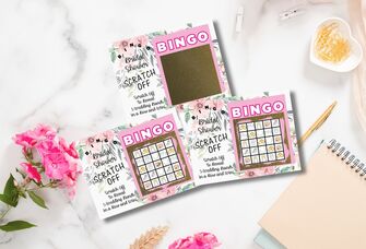 Scratch off bridal shower bingo cards