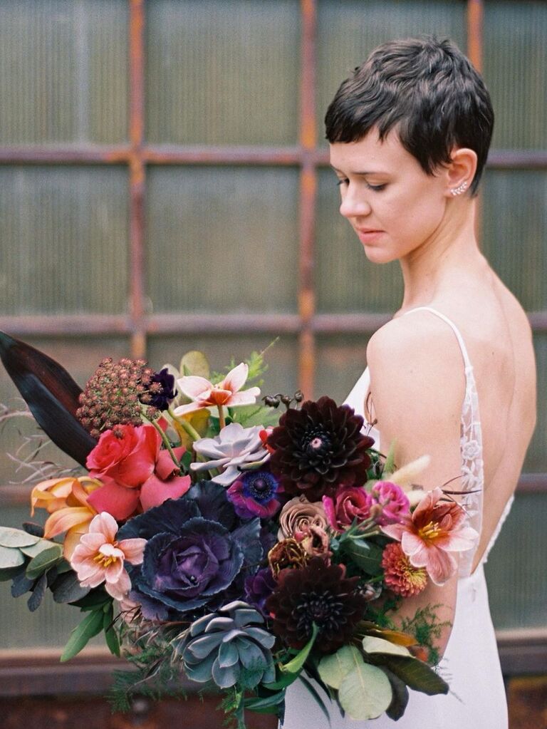 Pixie cut wedding hairstyle