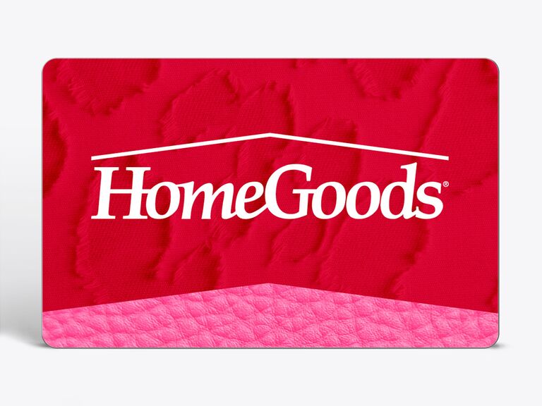 HomeGoods gift card idea for wedding registry. 