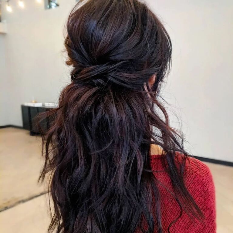 Half-Up/Ponytail Combo bridesmaid hairstyle