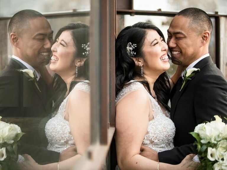 San Diego bride ready for her wedding day with natural and glowy makeup. 