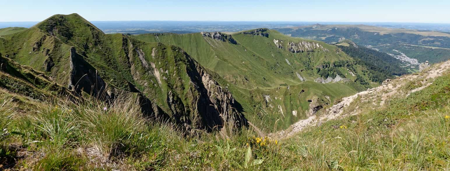 Udsigt mod vest fra Puy de Sancy, som med sine ca. 1.885 meter er det højeste punkt i Centralmassivet