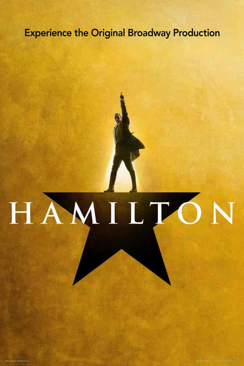 Plakat til musicalen 'Hamilton'.