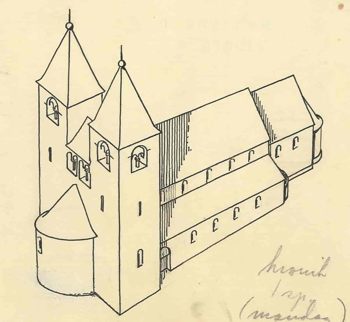 Tegning af Asmild Kirke