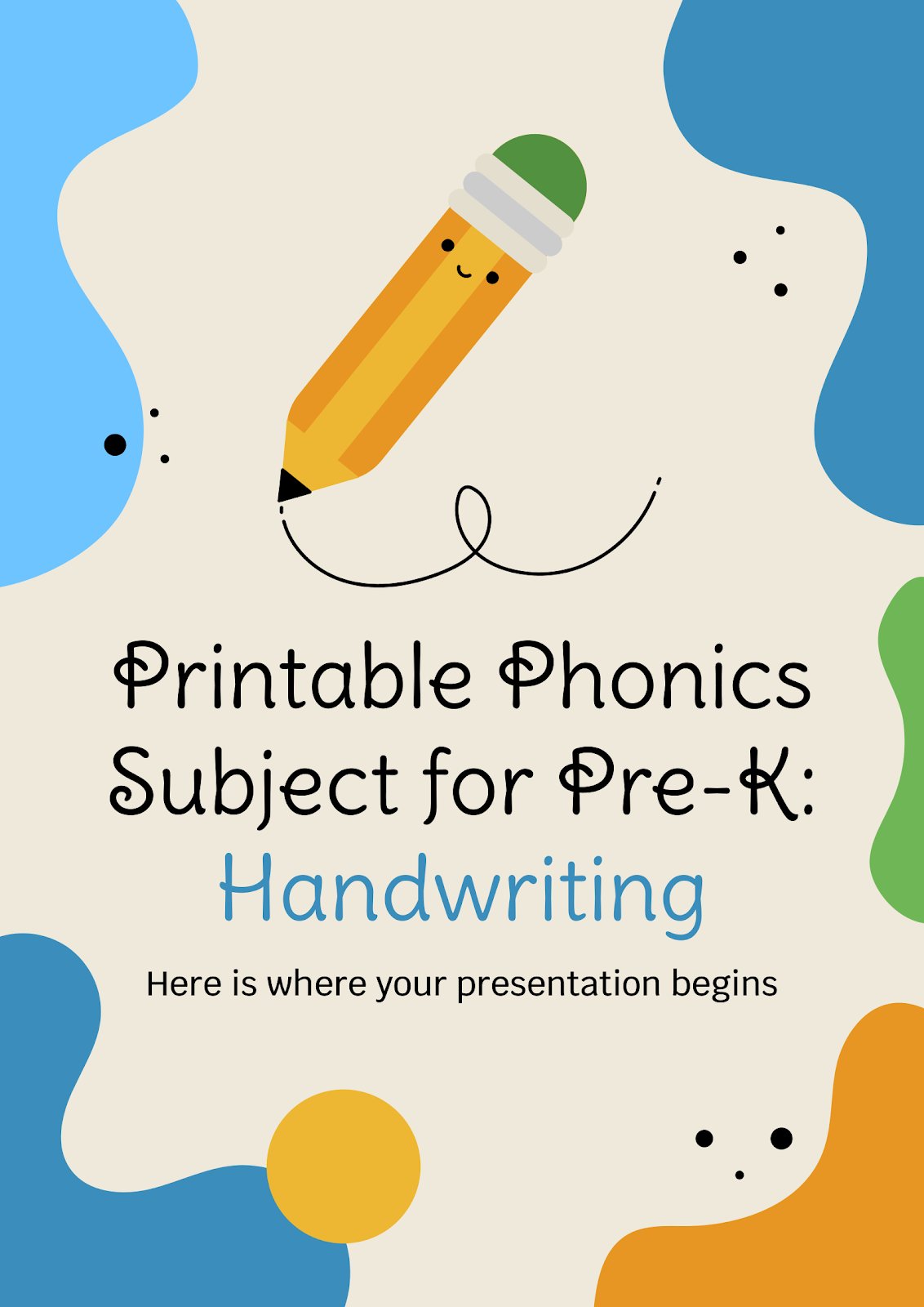 Plantilla de presentación Diapositivas imprimibles para aprender a escribir
